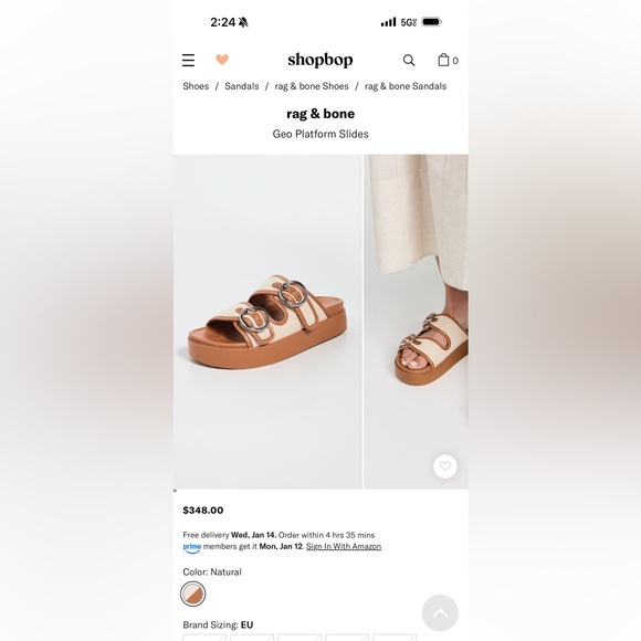 Rag & Bone Leather and Canvas Geo Platform Sandals - Picture 4 of 4